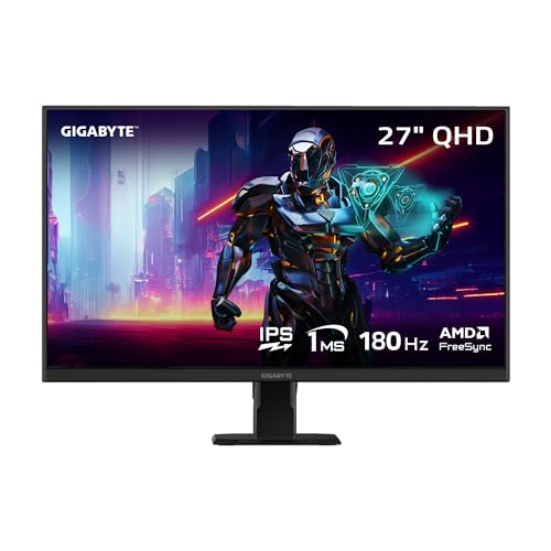 GIGABYTE GS27Q Advanced - 27インチ IPS ゲーミングモニター - QHD 2560x1440-180Hz - 1ms MPRT - AMD FreeSync - HDMI、DP - ブラック (GS27Q A US)