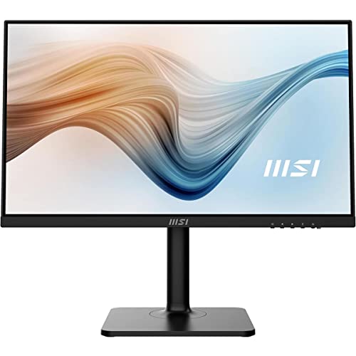 MSI Modern MD241P 24インチモニター 1920 x 1080 (FHD) IPS 75Hz TUV認証視力保護 5ms HDMI USB C チルト スイベル 高さ調節可能 ピボットブラック