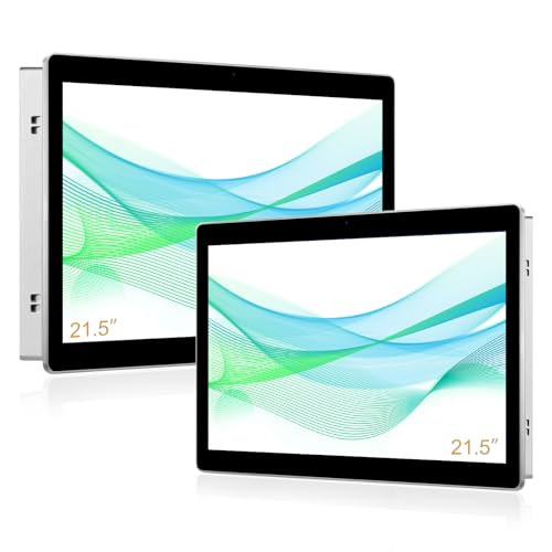 Senisway 21.5インチ アルミフラット埋め込み型産業用タッチスクリーンモニター、HDMI/VGA/DVIインターフェース、静電容量式タッチスクリーンモニター、10点タッチ、IP65防水、1920 x 1080 @ 60Hz SE-AP-215