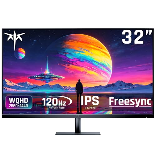 KTC 32 Inch 2K Computer Monitor, IPS 1440p Monitor with Ultra-Thin Bezels, HDR10, Freesync/G-sync, HDMI/DP Ports, Tilt Adjustable, Eyecare, Ideal for Business, Office, and Casual Gaming H32T13