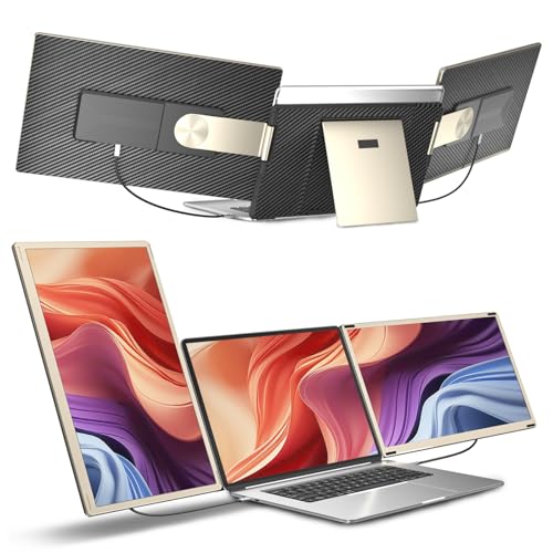 siaviala ノートパソコン スクリーン エクステンダー 15.6インチ ポータブルモニター FHD 1080P ウルトラスリム トラベルモニター スピーカー付き トリプルディスプレイ拡張 13~17.3インチのノートパソコンに対応 S6