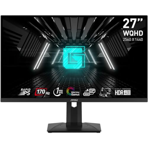 MSI G274QPF ゲーミングモニター Rapid IPSパネル 鮮やかな発色 27インチ/170Hz/1ms(GTG)/Adaptive Sync/HDMI 2.0/DisplayPort/DisplayHDR 400対応/メーカー3年保証