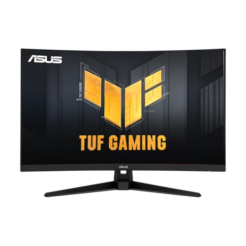ASUS TUF Gaming 32" 2K HDR Curved Monitor (VG32VQ1B) - WQHD (2560 x 1440), 165Hz (Supports 144Hz), 1ms, Extreme Low Motion Blur, Speaker, FreeSync Premium, VESA Mountable, DisplayPort, HDMI