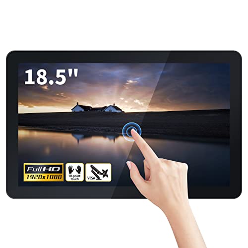 TouchWo 18.5 インチの静電容量式タッチ画面モニター 1920 x 1080P、作り付けのスピーカー、VGA、DVI + HD-MI 10 ポイント POS のための産業モニター、ビジネス、レストラン TDF185B