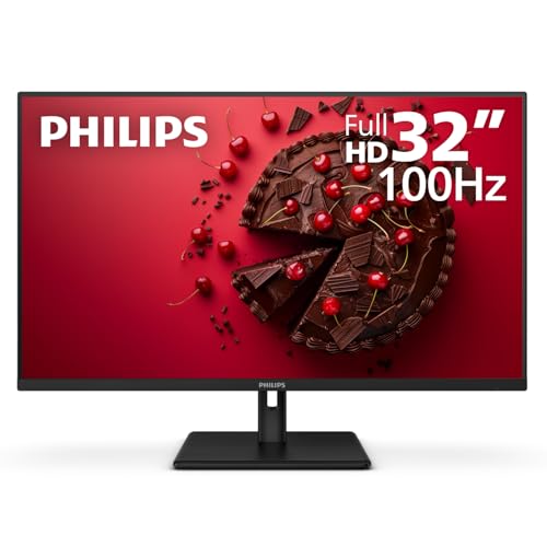 PHILIPS 32E1N1100L 32インチ フレームレスモニター FHD 1920 x 1080 VAパネル Adaptive-Sync 100Hz VESA 4Yr Advance Replacement Warranty ブラック