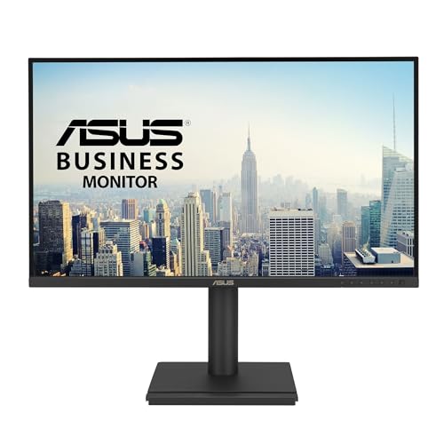 ASUS 27インチ 1440P ビジネスモニター (BE27AQG) - QHD (2560x1440)、IPS、120Hz、人間工学に基づいたデザイン、スピーカー、高さ調整、電源同期、アイケア、VESA壁取り付け可能、TAA準拠。