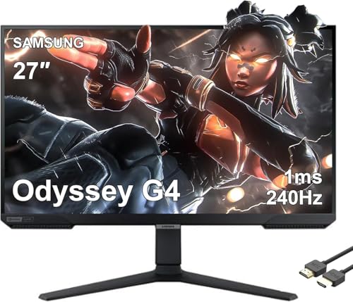 サムスン SAMSUNG 27インチ オデッセイ G4シリーズ FHD ゲーミングモニター 240Hz 1ms G-Sync対応 AMD FreeSync Premium ウルトラワイドゲームビュー HDR 10 IPS DisplayPort HDMI ブラック MTC HDMIケーブル付き Odyssey G4
