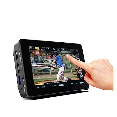 UPKJJ モバイルモニター, HT5S 超高輝度 DSRL モニター 5.5 インチタッチスクリーンカメラ制御 1920*1080 3G-SDI HDMI2.0 3D LUT フィールドモニター