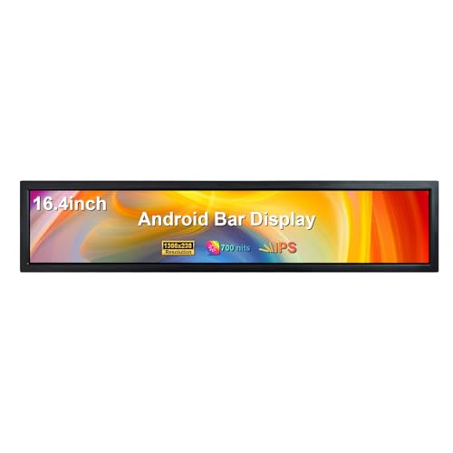 VSDISPLAY 16.4インチ Android LCD モニター 1366x238 高輝度 700cd/m² ワイドスクリーン ストレッチバーディスプレイ メタルケース デジタルサイネージ/情報/広告ディスプレイ用