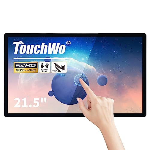 TouchWo 21.5 インチの産業容量性タッチ画面のモニター、16:9 表示 1920 x 1080P の作り付けのスピーカー、PC、POS、中小企業、レストランのための VGA+HD-MI の接触パネルのモニター JPHD215B