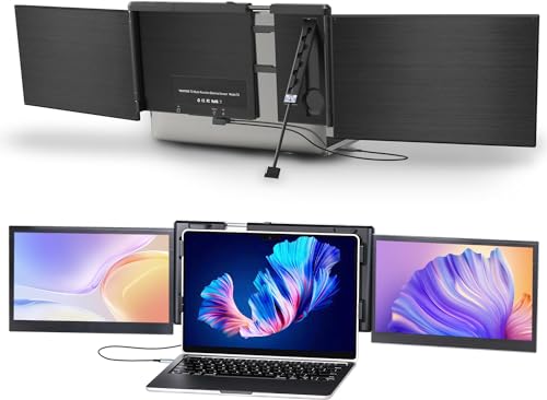 Ficihp 13.3インチノートパソコンスクリーンエクステンダー M1 MacBook Oneケーブルプラグ&プレイ用 冷却システム トリプルポータブルモニター USB C HDMI搭載ノートパソコン用 モニターアタッチメント 13-16インチ Mac/Android用