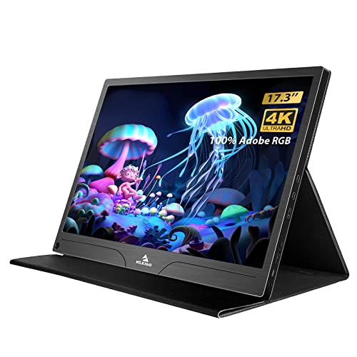 NexiGo 4K ポータブルモニター 17.3インチ 400ニット FreeSync 100% Adobe RGB HDR IPS ディスプレイ OTG拡張機能搭載デュアルスピーカー アイケアスクリーン ノートパソコン/Mac/コンソール/PS5 VESA & スマートカバー用 NG17QH