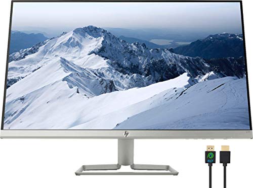 HP 2021 31.5インチ FHD 1080p IPS LED モニター HDMI & VGA ポート (シルバー&ブラック) + Nly 4K HDMIケーブルバンドル
