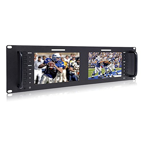 FEELWORLD D71-H デュアルモニター ７インチ 3RU IPS 1280x800 LCDラックマウントモニター（HDMI付）