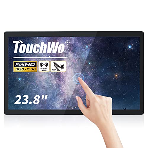 TouchWo 23.8 インチの容量性タッチ スクリーン モニター 16:9 1920 x 1080 p、内蔵スピーカー、VGA、DVI + HD-MI 産業オールインワン パネル pc モニタの PC、POS、中小企業、レストラン JPTDF238B