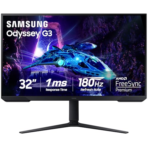 サムスン Samsung 32インチ オデッセイ G3 (G30D) シリーズ FHD ゲーミングモニター 1ms 180Hz AMD FreeSync 調節スタンド ブラックイコライザー バーチャルエイムポイント アイセーバーモード フリッカーフリー LS32DG302ENXZA 2024