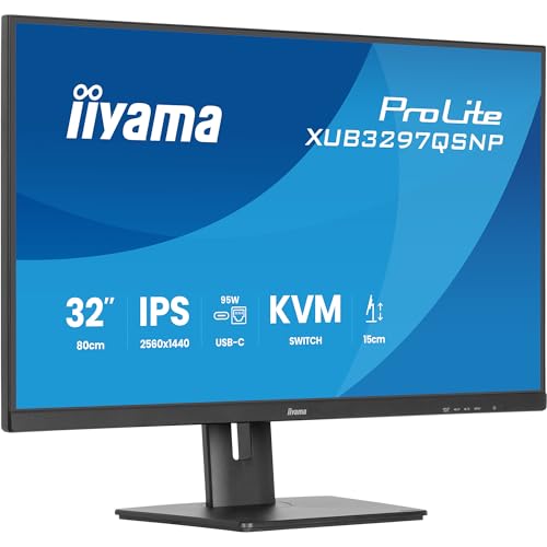 iiyama 32インチ iiyama XUB3297QSNP-B1 IPS 1ms HDMI/DP/USBドックスピーカー。