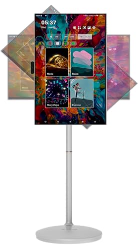 Miramage スマートマルチモニター27インチ / 日本メーカー規格/移動式/フルHD コードレス/タッチパネル/android搭載/大容量/アンドロイドディスプレイ パソコン/デジタルサイネージ/大型タブレット タッチスクリーン/カメラ・リモコン付き テレワーク・キッチン・リビング・寝室対応 MSM-F027