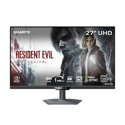 GIGABYTE M27UP - 27インチ SS IPS ゲーミングモニター - UHD 3840x2160-160Hz - 1ms GTG - AMD FreeSync Premium、G-SYNC対応 - デュアルモード - Type C KVM - HDMI、DP、Type-C - 高さと傾き調整可能 - ブラック M27UP SA