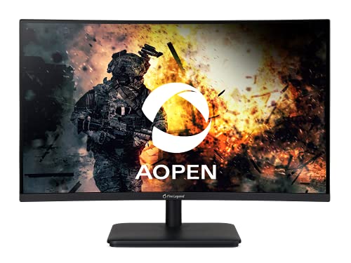 AOpen by Acer 27HC5R bmiix 27インチ 1500R カーブ ゼロフレーム フルHD (1920 x 1080) ゲーミングモニター | AMD FreeSyncテクノロジー | 最大75Hz | 1ms | HDMIポート2個 & VGAポート1個