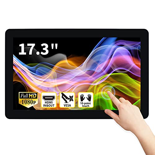 TouchWo 17.3 インチの静電容量式 タッチ スクリーン モニター 16:9 表示 1920 x 1080 p オールインワン パネル医療用、レストラン、ビジネス TDF173B