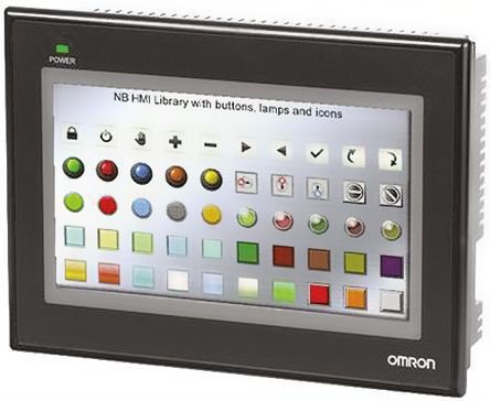 Omron NB7W-TW01B インタラクティブディスプレイ 7インチ タッチスクリーン TFT カラーLCD、イーサネット内蔵