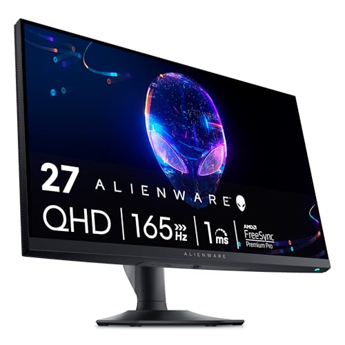 ALIENWARE AW2724DM Gaming Monitor - 27-Inch QHD (2560 x 1440) 180Hz with Overclock 1ms Display, Color Gamut 100% sRGB, AMD FreeSync Premium Pro, NVIDIA G-SYNC Compatible, VESA DisplayHDR 600 - Black