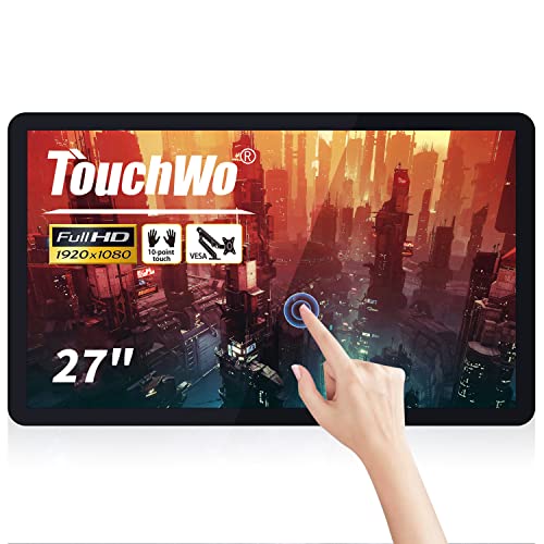 TouchWo 27 インチの容量性産業多タッチ画面のモニター、16:9 表示 1920 x 1080P の PC、中小企業、レストランのための 10 ポイント タッチ パネル JPTDF270B