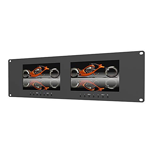 Lilliput RM-7024 デュアル 7インチ 3RU ラックモニター 800X480 デュアル7付き?スクリーンとデュアルデュアルVGA、ビデオ&DVI イン/出力 公式販売者:VIVITEQ