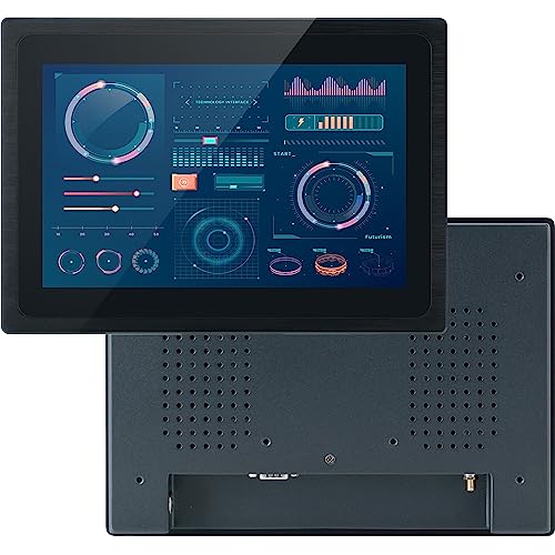 TouchWo 10.1インチ産業用オールインワンタッチパネルPC、Windows 10 i5 RAM 4G + ROM 128G、スピーカー内蔵、オープンフレーム静電容量式タッチスクリーンモニター産業用PC JPDM101WA