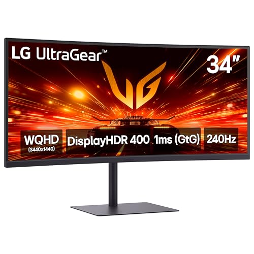 LG 34G630A-B 34インチ ウルトラギア WQHD (3440×1440) 湾曲ゲーミングモニター 240Hz 1ms FreeSync Premium DisplayHDR 400 内蔵スピーカー/HDMI/DisplayPort/USB Type-C/傾斜/高さ/回転スタンド/ブラック 34G630A-B.AUSQ