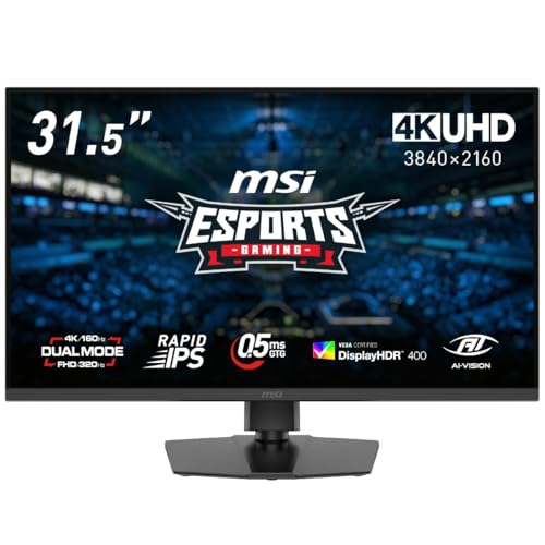 MSI 【Amazon.co.jp限定】MSI ゲーミングモニター MAG 322URDF E16/31.5インチ/デュアルモード/4K UHD/RAPID IPS/160Hz(フルHD時320Hz)/0.5ms GTG/HDMI2.1/DP1.4a/USB-C/DisplayHDR400/AIビジョン/3年保証