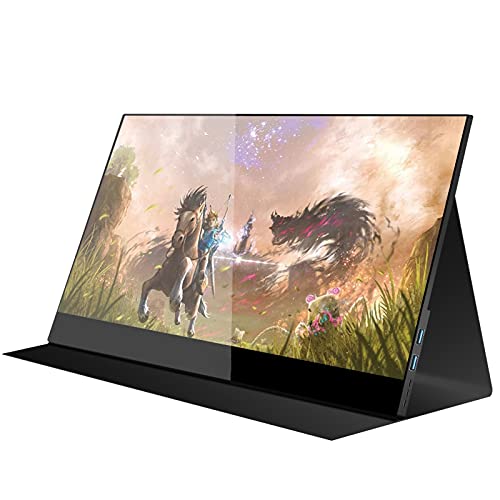TANYTAO-SHOP ポータブルモニタ、コンピュータディスプレイ USB- C 4Kポータブルモニター17. 3' HDR FHD IPSラップトップモニターw/スマートカバー＆ デュアルスピーカー外部モニター用ラップトップPC電話PS4 Xboxスイッチ アイケア画面、ポータブルラップトップモニター (Color : Without battery, Size : 4K touch screen) 1997
