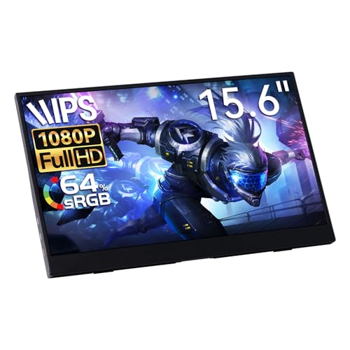 6DSHARK モバイルモニター 15.6インチ フルHD Switch 2 ドック不要 1920*1080 ゲーミングモニター ポータブルモニター 自立スタンド VESA対応 非光沢 IPS液晶 軽量 薄型 スピーカー内蔵 iPhone/PS4/PS5/XBOX/Switch2/ メーカー12ヶ月保証 F156-6N