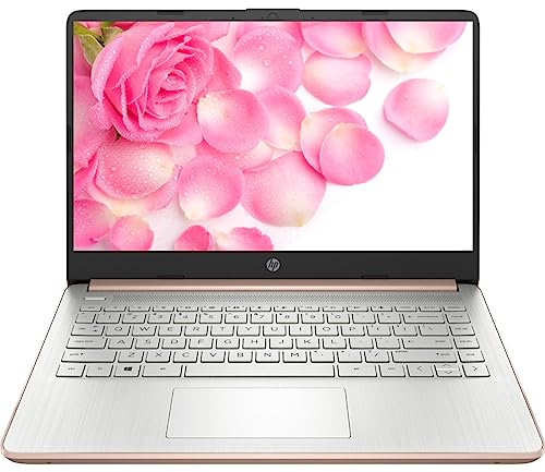 HP 14インチ 学校およびビジネスノートパソコン Intelクアッドコア N4120 CPU、8GB RAM、64GB eMMC、256GB Micro SD、1-Y Office 365、ウェブカメラ、HDMI、WiFi、Win 11 S(ローズゴールド)、HP 14インチ