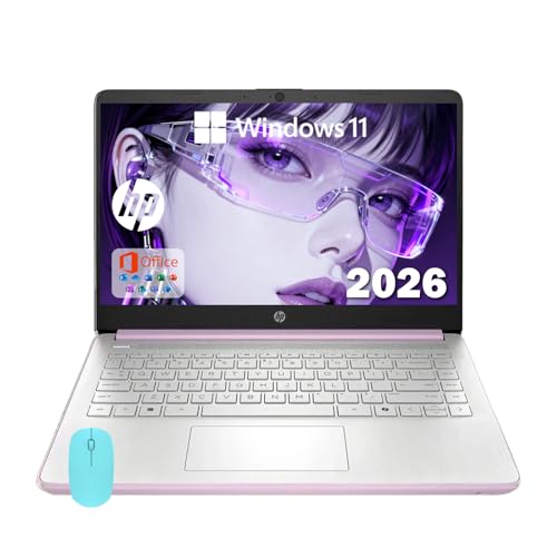 HP N150 16GB｜14インチノートパソコン学生ビジネス、Microsoft 365、Copilot AI、Intel N150、16GB RAM、1.1TBストレージ(128GB UFS+1TBクラウドストレージ)、11時間の長いバッテリー寿命、ハニーラベンダーノートパソコン、Alpacatecアクセサリー