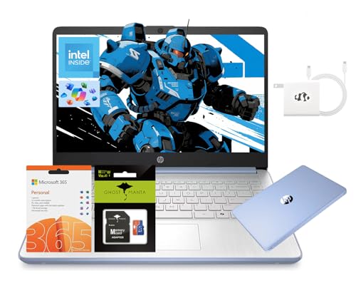 HP N150 4GB WIN11home｜14インチノートパソコン、IntelプロセッサーN150 (Beat i3) 4GB RAM 256GBストレージ (128GB UFS + 128GB SDカード) 1年間 Office 365 Copilot AI Win11 WiFi6 コンピューター 学生の勉強用 新学期用 GMアクセサリー付き