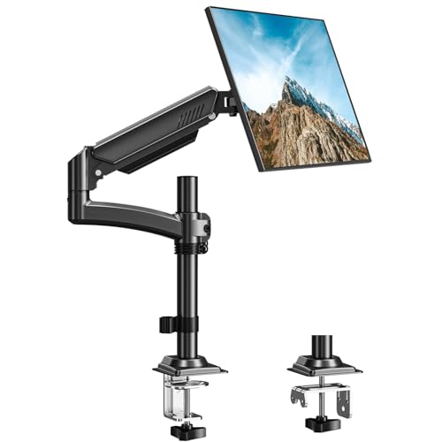 MOUNTUP モニターアーム 32インチ対応 液晶ディスプレイアーム 耐荷重2～10kg クランプ グロメット式 VESA対応 75x75mm 100×100mm ケーブル収納 ポール付き (1画面)