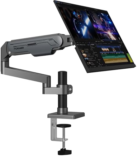 Fydeamer PCモニターアーム 17-32インチ対応 ディスプレイスタンド フルモーション調整 デスクアーム ガススプリング式 VESA 75/100 耐荷重2-9kg クランプ&グロメット取り付け ケーブル管理 ガンメタルグレー MYTC51BWB-N2-SBT-JP