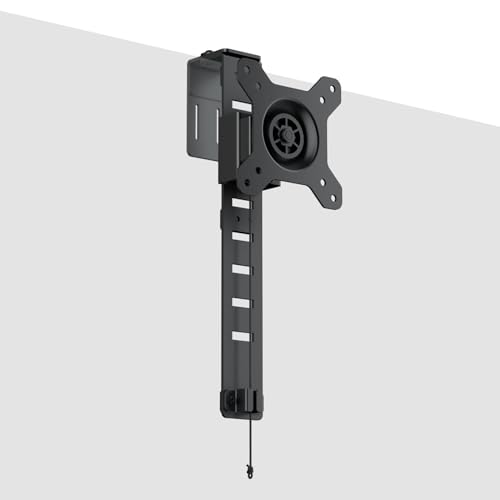 GIBBON MOUNTS パーテーション モニターアーム 壁 1画面 シングル 上下左右±15°多角度調節 13～34インチ 耐荷重8kg モニター 壁掛け金具 8段高度調節 VESA スタンド 360度回転可能 75×75mm/100×100mm 快適ワーク ディスプレイ アーム ブラック GM-SW10