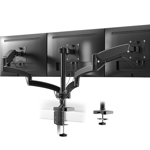 ACCURTEK PC モニターアーム 3画面 17-27インチ 耐荷重各7kg スプリング式 ディスプレイスタンド トリプル 液晶ディスプレイアーム ブラック AC08-36E ACJ-DT48-C036E
