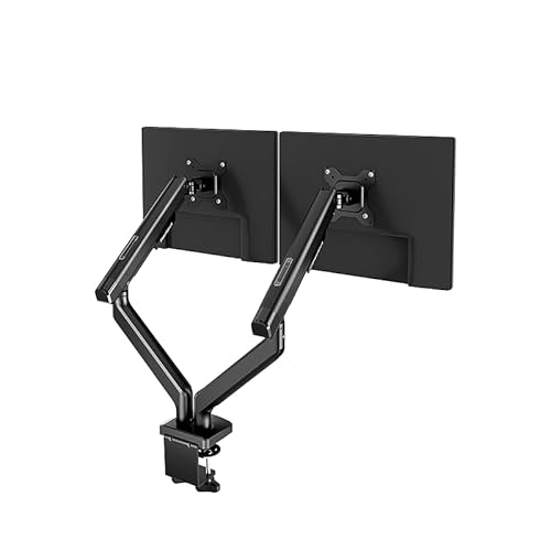 FlexiSpot モニターアームMA6S 省スペース スリム設計 17-35インチ（湾曲最大39）大型ディスプレイ 耐荷重2-9kg 軽モニター クランプ式 グロメット式 張力調整ウィンドウ テンションインジケーター VESA対応 ケーブル工具収納 デスク周り整理 在宅ワーク オフィス用 (デュアル)