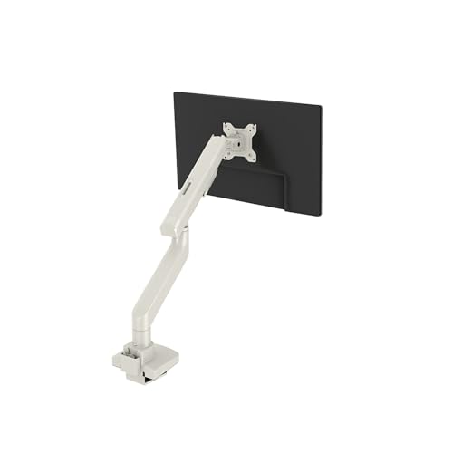 FlexiSpot モニターアーム MA6 17-35インチ（湾曲最大39）耐荷重3-12kg 上部固定クランプ クランプ式 グロメット式 VESA100*100 ケーブル工具収納 賃貸安心 デスク周り整理 在宅ワーク オフィス用 (ムースホワイト, シングル)