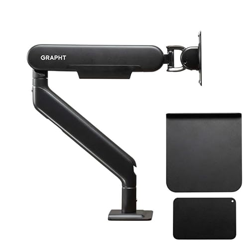 GRAPHT モニターアーム 補強プレートセット デスクマウント 34インチ対応 耐荷重2-9kg ベーシックモデル ブラック