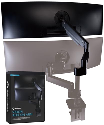 アーキス ULTRARM 追加用アーム 大型 17-57インチ対応 耐荷重20kg 支柱取付け 関節6軸 ガス式 高い位置 VESA 75x75mm 100x100mm対応 モニターアーム デュアル 上下 PCアーム 黒 MA20P-A