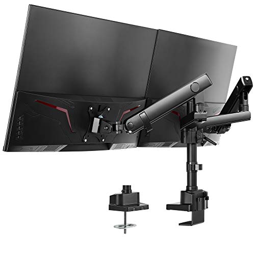 AVLT モニターアーム デュアル 17~32インチ 2画面対応 耐荷重各7kg 多角度調節 メカニカルスプリング ディスプレイアーム VESA規格 クランプ式/グロメット式 曲面モニター対応 AVLT-DM25-1-JP