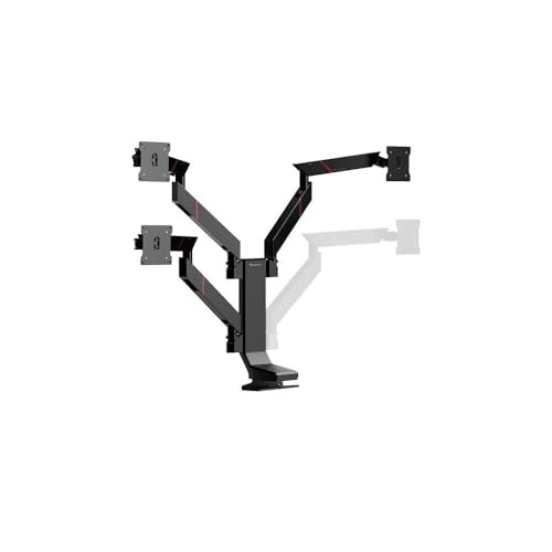 Secretlab MAGNUS モニターアーム 3本 ガススプリング式 MAGNUSデスク専用 (ブラック, Vertical Monitor Stand Bundle)