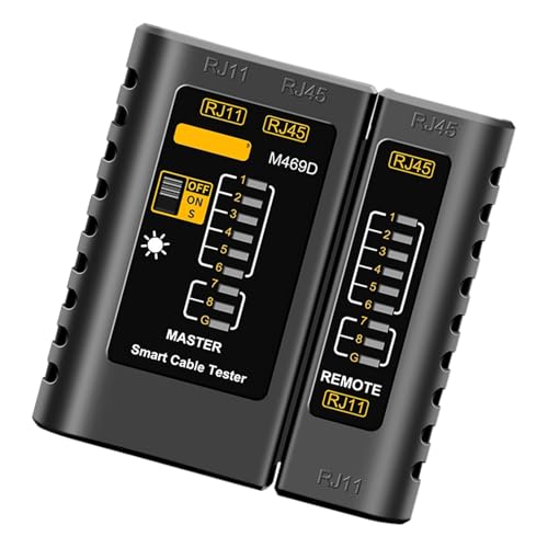 Rulbelok ネットワークケーブルテスター RJ45 RJ11 RJ11 RJ12 CAT5 UTP ケーブルネットワークペアリング機器 M469D LED テスター