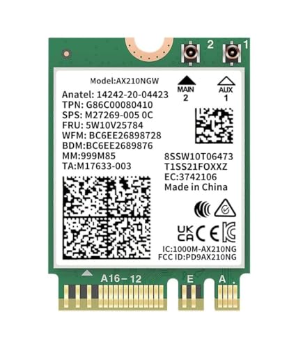 Laptopdiyparts インテル Wireless AX210NGW IEEE 802.11ax Bluetooth 5.3 トライバンド Wi-Fi/Bluetoothコンボアダプター ノートブック用 Windows10/11 64ビット 対応