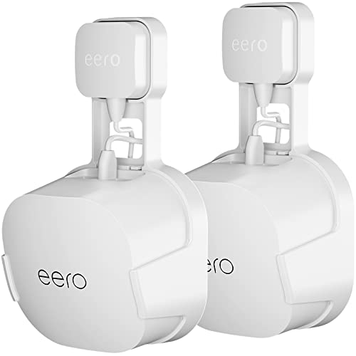COOLWUFAN コンセント壁マウントホルダー eero 6+ & eero 6 メッシュ Wi-Fiシステム用 [eeroメッシュには非対応] 散らかったワイヤーなし 取り付け簡単 省スペースマウントホルダー eero 6 & eero 6 + メッシュ Wi-Fiシステム用 TE013_WH